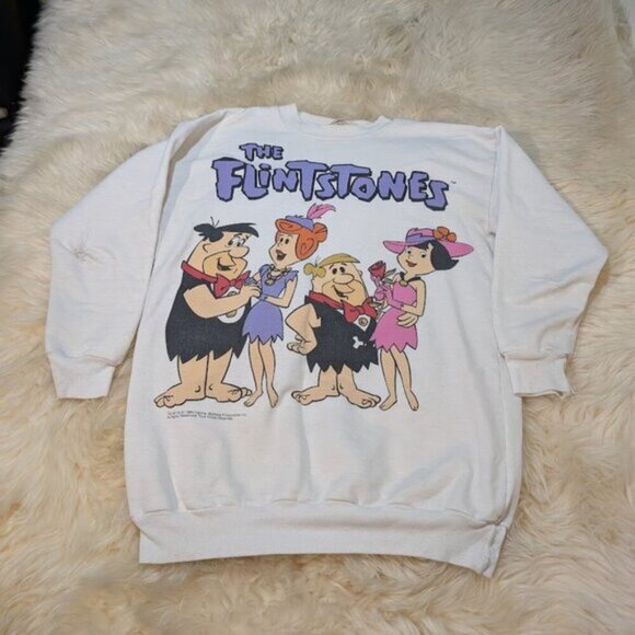 Vintage 90's 1994 The Flintstones Graphic Sweater Size Medium - Picture 1 of 14